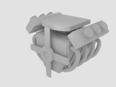 Simplengine device with cross Free low-poly 3D model