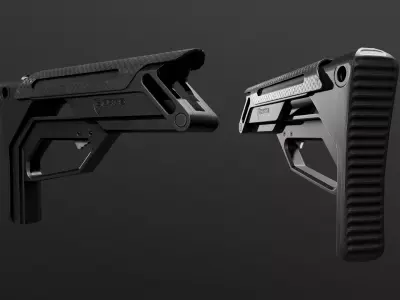 Fortis Lever Action AR15 Collapsible Buttstock Low-poly 3D model