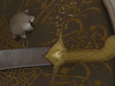  sword n shield arabic islamic realisric and historic  Low-poly 3D model
