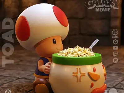 Toad eating popcorn 3D print model