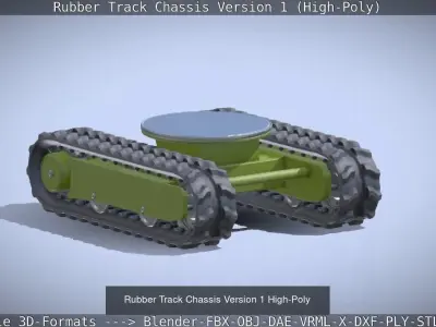 Rigged Rubber Track Chassis 3D Model Pack