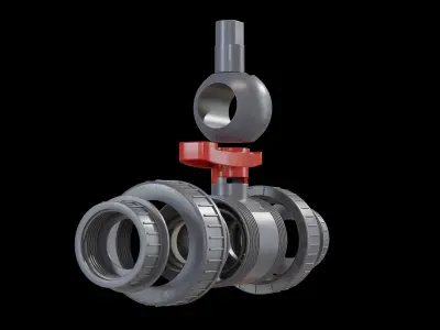PVC Ball Valve Free low-poly 3D model