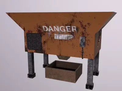 Old Shredder - PBR Game Ready - Low-poly 3D model Low-poly 3D model