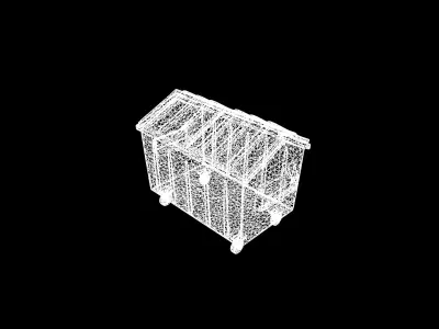 Low Poly Stylized Dark Industrial Dumpster Low-poly 3D model