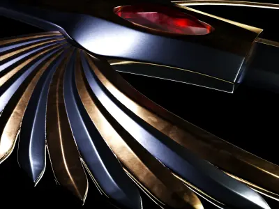 Elven fantasy sword gold and silver gameready Low-poly 3D model
