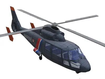 Airbus Helicopter AS365 Dauphin Low-poly 3D model