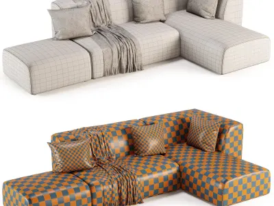 Corner sofa Industrial Loft gray 3D model purchase