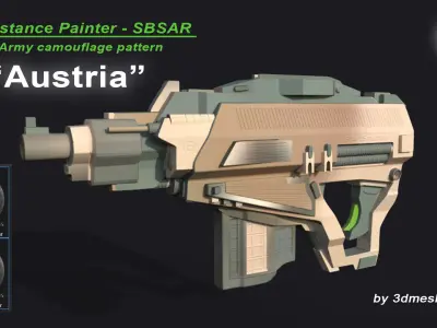 Austria - Army Camouflage Pattern - SBSAR Material 3D model