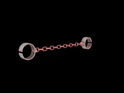 Medieval handcuffs Low-poly 3D model