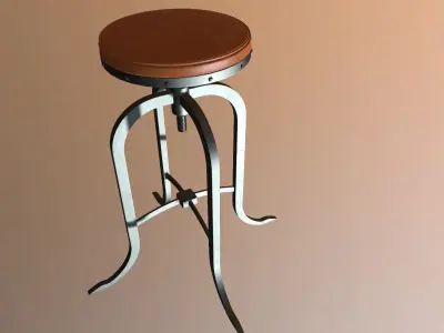 Adjustable Height industrial stool 3D print model