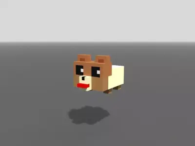 Voxel Puppy Low-poly 3D model