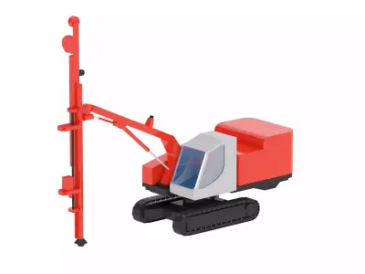 Drill Rig Construction DX800 Simplified Low-poly 3D model