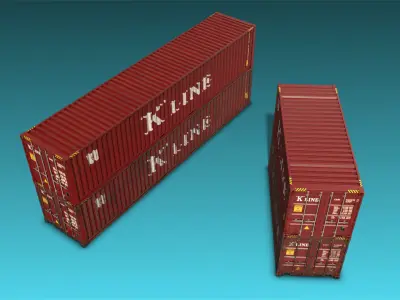 Shipping Container 09 Low-poly 3D model