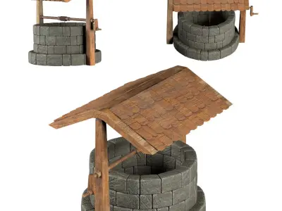 3d model Well pbr Free low-poly 3D model