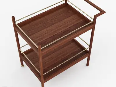 Mid-Century Bar Cart by West Elm 3D model