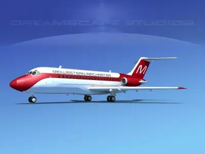 Douglas DC-9-15 Midwestern Air 3D model