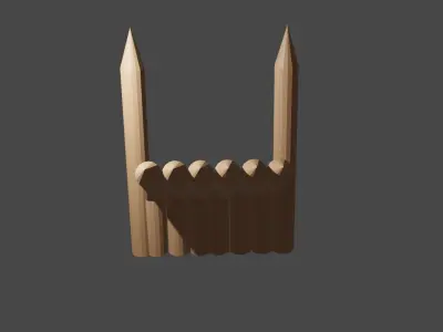 Arena Low Poly circular structure Low-poly 3D model