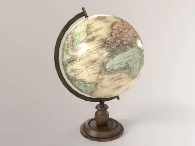 1930 Globe Low-poly 3D model