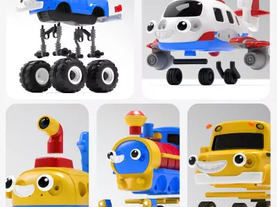 TinyWheels Universe Vol 01 Stylized Toy Vehicle Collection 3D Model Pack