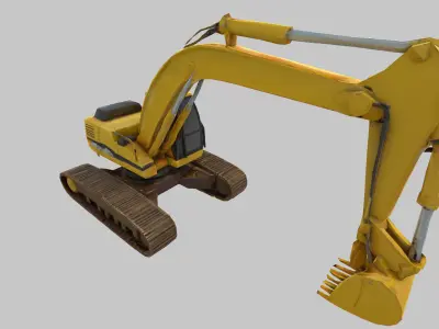 Excavator 3d with rigging  3D model