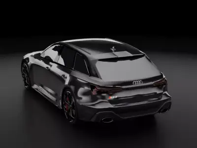 Audi RS6 Avant C8 Detailed 3D Model 3D model