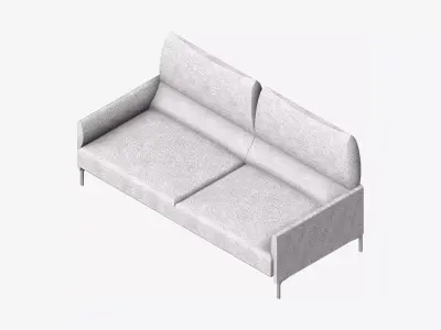 Furniture - Sofa - Contemporary - Snow - Medium Low-poly 3D model