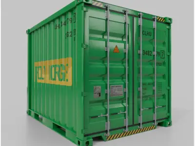 10ft Shipping Container - Customizable with Interior and Exterior 3D model