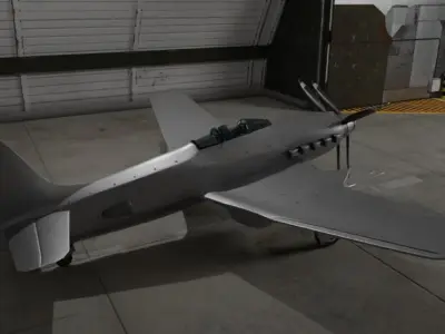 Curtiss XBT2C WW2 plane 3D model