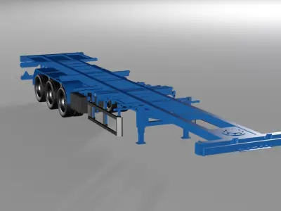 Container carrier skeleton trailer  3D model
