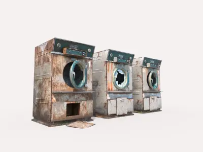 Old Dryers Of The Abandoned Hospital 3D model