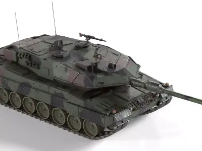 Leopard 2A6 Battle Tank Low-poly 3D model