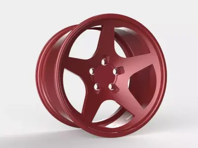 red wheels Rims auto moto garage  3D model