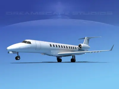 Embraer E-135 Regional Jet LP SS Low-poly 3D model