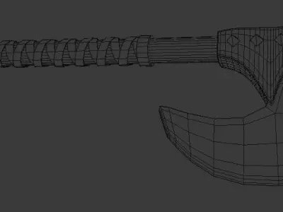 Orc War Axe Low-poly 3D model