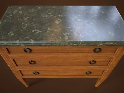 Vintage dresser Low-poly 3D model