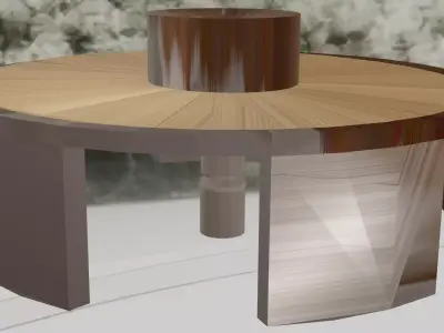 Round Dining Table for 5 People  3D Model 3D model