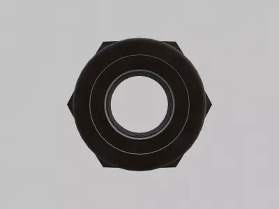 M8 Nut Coarse Threads Lock Type with Rusty Iron Texture 3D model