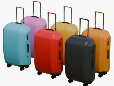 Hard Shell Travel Suitcase Collection 3D model