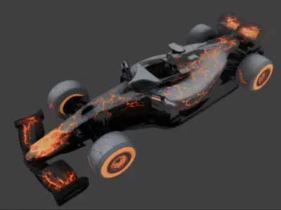 Black Stealth Formula Race Car 3D Model V05 Low-poly 3D model