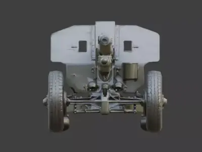 WWII Field Howitzer 3D Model Low-poly 3D model