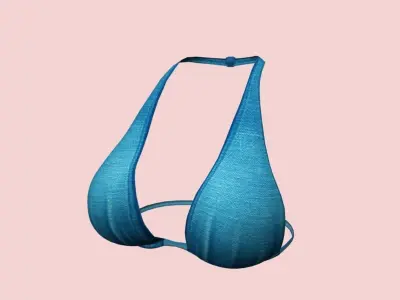 Sexy Blue Army Bikini Low-poly 3D model