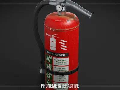 Fire Extinguisher 3D Model - Game Ready LODs Free low-poly 3D model