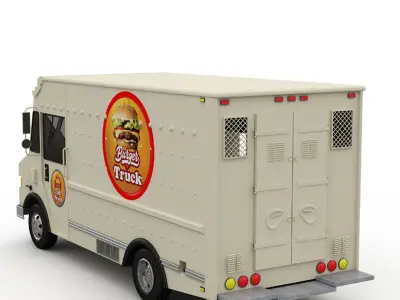 Hot Dog and Two Burger Trucks 3D model