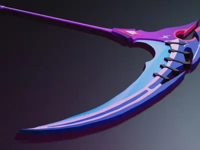 Anime Scythe Version 1 Low-poly 3D model