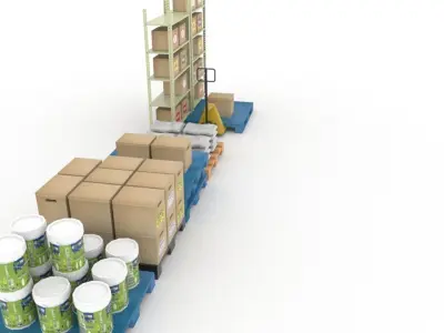 Warehouse Storage Pack Low-poly 3D model