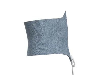 Lace-up Denim Belt 3D model