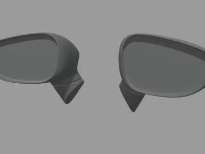 Car Mirror 028 Low-poly 3D model