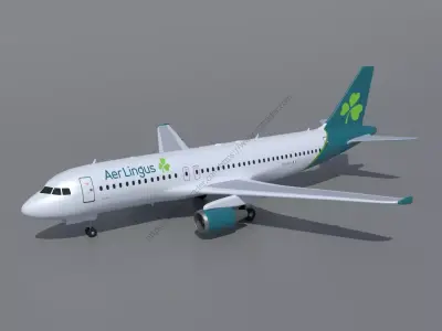 Airbus A320 Aer Lingus Free 3D model