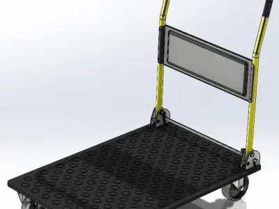 Foldable platform on wheels - Transport cart 3D model