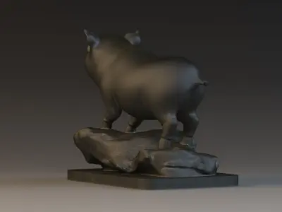 Pig Sculpture  Animal Parts 3D printing artwork Art 3D model